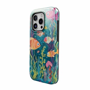 Underwater Phone Case Whimsy garden Cover for iPhone 15Pro, 14, 13, 12, 11, Google Pixel 8, 7A, 6A, Samsung S24Ultra, S23fe, S22, A54, A34