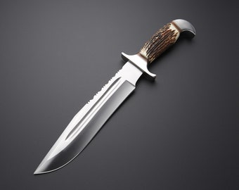 440C Steel Bowie knife - Handmade Best hunting Bowie knife -Dundee Bowie knife - Rambo Bowie knife -Outdoor camping Bowie knife - Gift knife