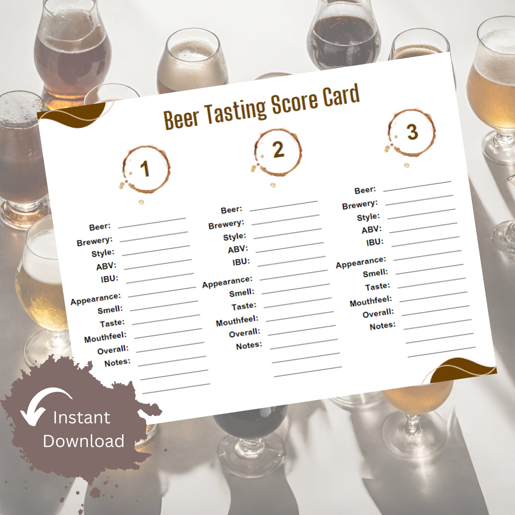 Beer Tasting Score Card Beer Scorecard Beer Rating Beer Tasting Beer ...
