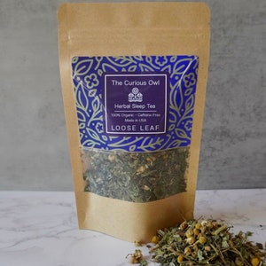 Herbal Sleep Tea | 100% Organic Loose Leaf Tea・Caffeine-Free・Relaxation・Sleep Aid・Digestive Health・Stress Relief ・30g/pack (15 cups)