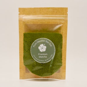 Hawaiian Matcha Sea Salt | Japanese Ceremony Grade Organic Matcha Tea | Molokai island・Premium Blend・Microplastics-Free | 3oz (85g)