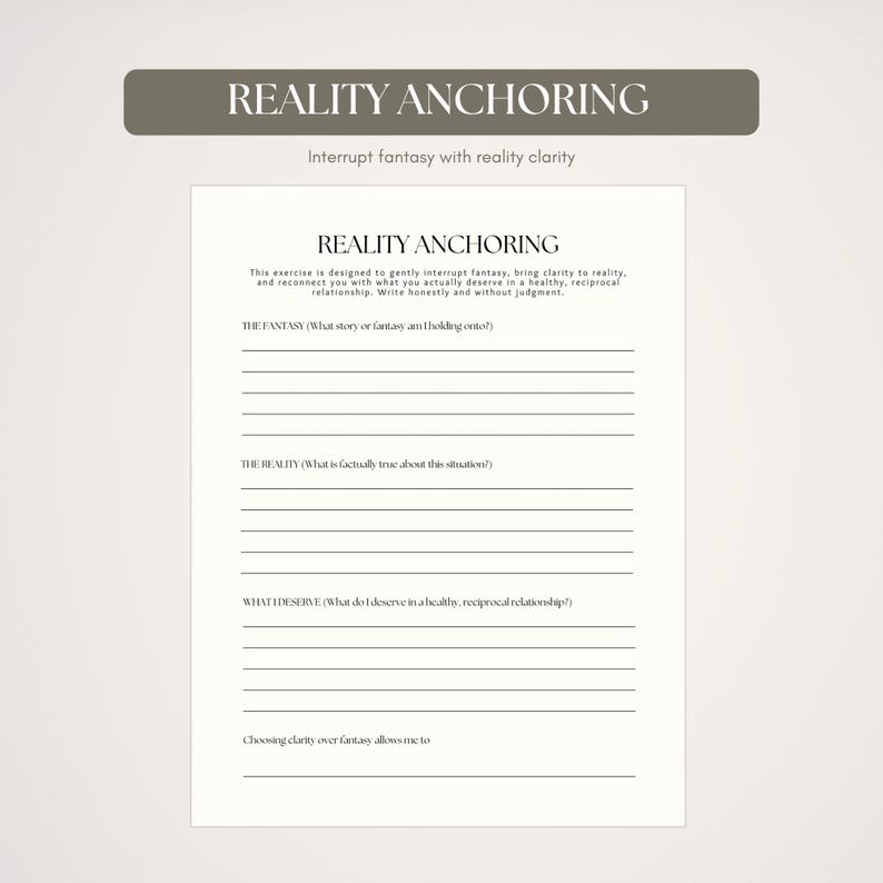 Printable Limerence Reflection Pages | Love Obsession Worksheet | Self-Help Guided Journal Prompts image 4