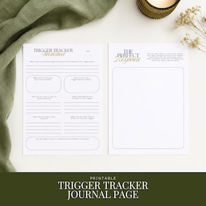 Ausdruckbare Seite für ein Trigger-Tracker-Tagebuch | Arbeitsblatt zur Selbstreflexion | Trigger verstehen & bewusst reagieren