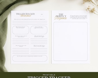 Printable Trigger Tracker Journal Page | Self-Reflection Worksheet | Understand Your Triggers & Respond with Awareness