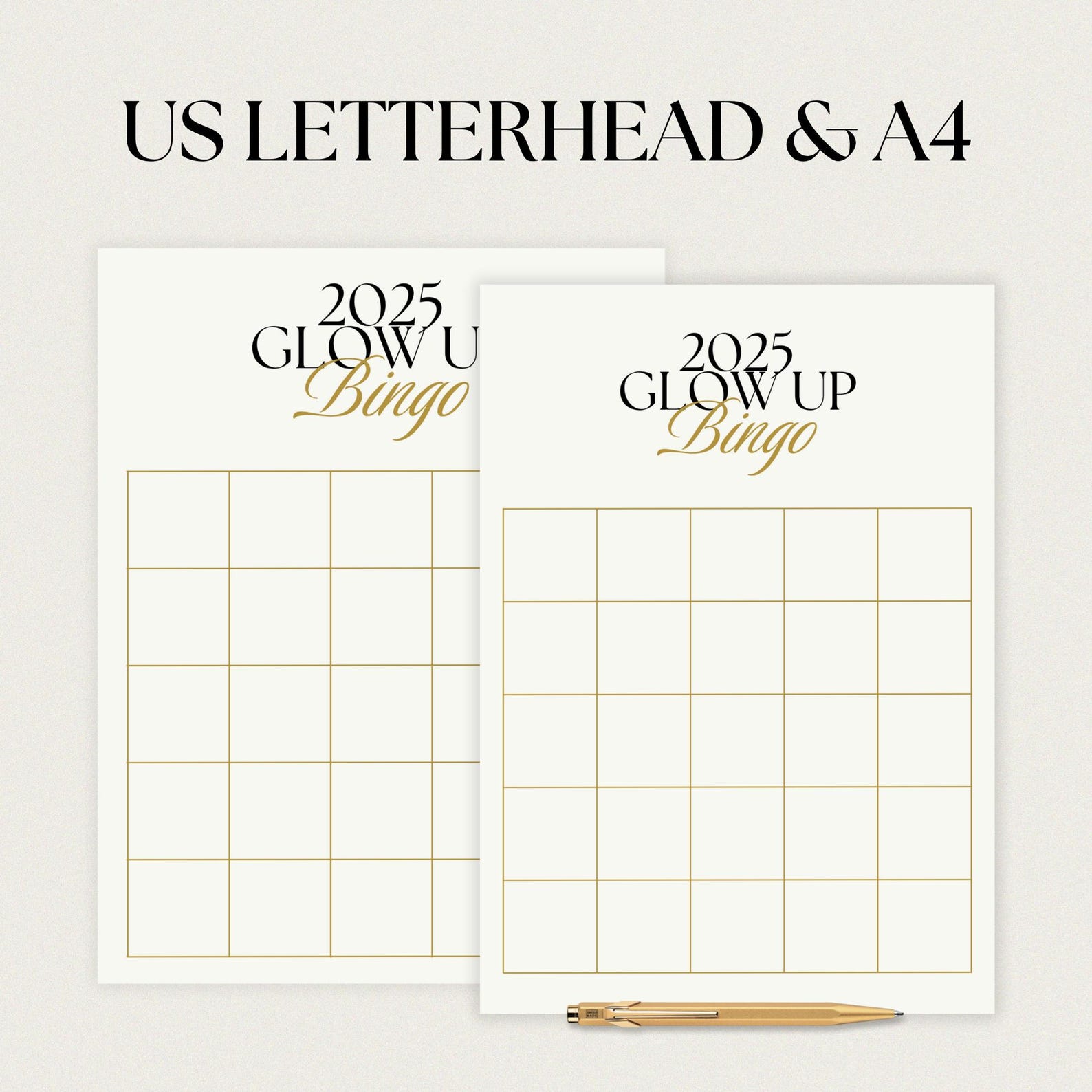 Printable Glow up Bingo Card | 2025 Bingo Card | New Year's Resolutions ...