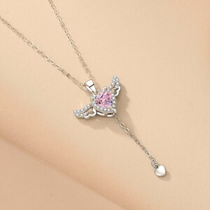 Kristall Herz Engel Flügel Halskette Schlüsselbein Kette Frauen Schmuck - Bestes Geschenk zum Valentinstag Bild 9