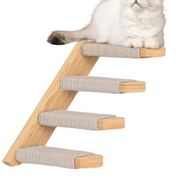 Cat ladder Wooden cat scratcher Natural Cat Climbing and Scratching Ladder Lilium Left Direction