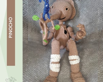 Amigurumi Pinocchio Crochet Pattern | amigurumi | Pinocchio | pinocchio doll | SP/EN | 45cm