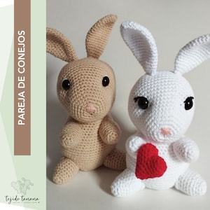 Amigurumi Couple Rabbits Crochet Pattern | amigurumi | rabbits | Amigurumi rabbit | Amigurumi couple rabbit |SP/EN | 25cm