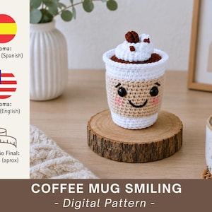 Uśmiechnięta filiżanka do kawy z amigurumi | Wzór szydełkowy | amigurumi | filiżanka do kawy | SP/EN | 10 cm