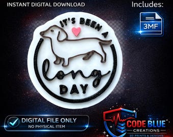 Dachshund Badge Reel Topper 3D Print File – Funny Dog Design (Digital Download)