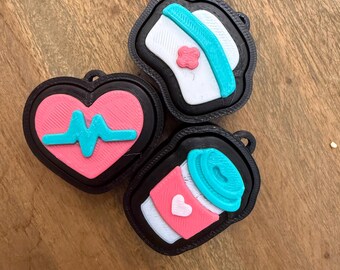 Nurse Bundle Clickers – 3 Pack | Fidget Keychains for Nurses, CNA, Healthcare Workers