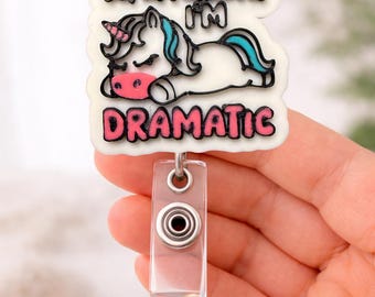 Dramatic Unicorn Badge Reel | Sarcastic Nurse Work Humor Holder