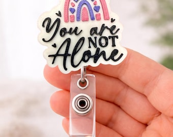 Inspirational Rainbow Badge Reel | Mental Health Nurse, Healthcare Worker Holder