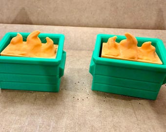 3D Printed Dumpster Fire Clicker | Funny Nurse Badge Accessory, Desk Toy