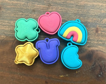 Lucky charms Marshmallow Fidget Keychain | 3D Printed Clicker Toy, Stress Relief Tool
