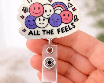 It's OK To Feel All The Feels – Badge Reel | Mental Health Nurse ID Holder