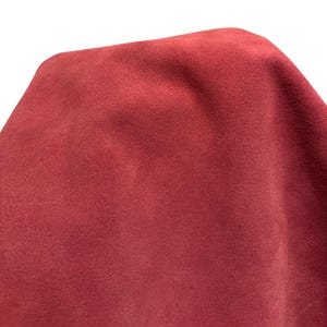 Cherry Red Suede Leather Hide – Genuine Soft Suede Cowhide for Crafts 9 Sq Ft