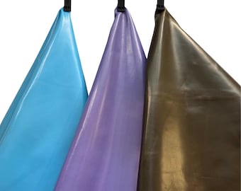 Smooth Cowhide Leather Hides for Crafts, Upholstery, Handbags, Shoes, & DIY - 2.5oz Genuine Leather in Purple, Turquoise, and Dark Green