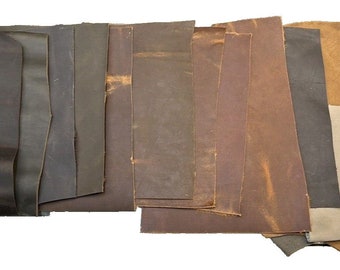 8&quot; x 10&quot; Crazy Horse Pull-up Heavyweight Leather Sheets | 4-5oz Cowhide for Workshop Crafting | For Arts, Crafts, & Sewing Tools