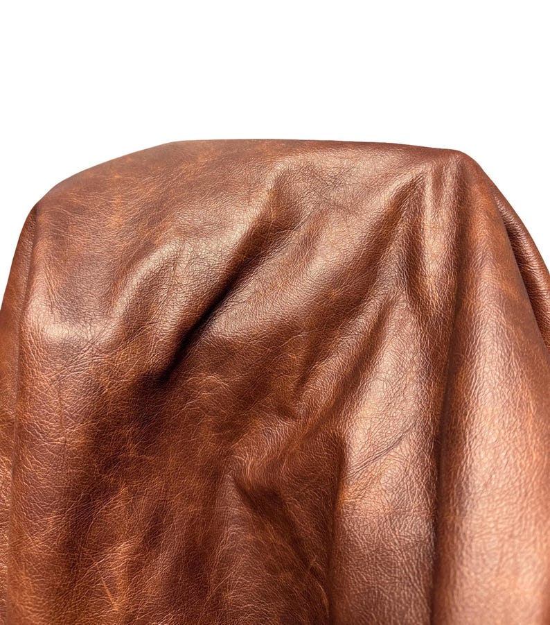 Cognac Brown Leather Natural Italian Cow Hides for Upholstery, Workshop, DIY Crafts 2.5oz - Full Grain Leather Hides Made in Italy image 7