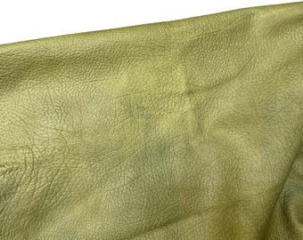 Green Elephant Embossed Leather Hide | 13 Sq Ft Embossed Grain Cowhide Soft Genuine Skin for Wallets, Crafts, Upholstery, Furniture, & Bags