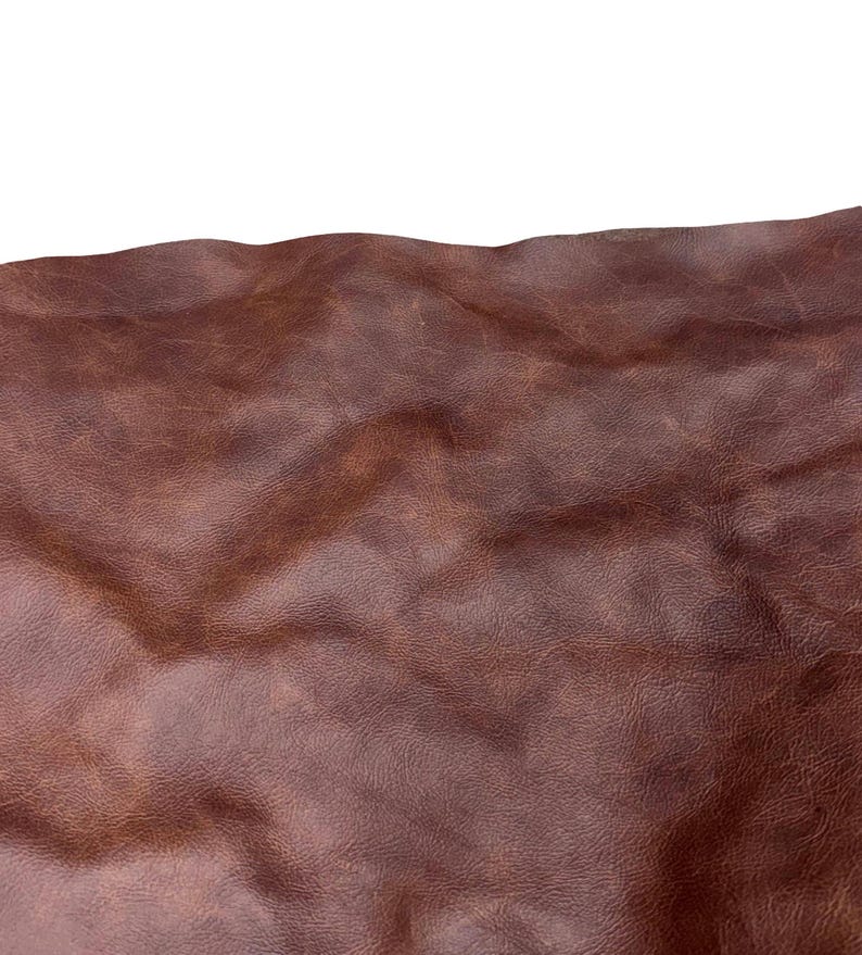 Cognac Brown Leather Natural Italian Cow Hides for Upholstery, Workshop, DIY Crafts 2.5oz - Full Grain Leather Hides Made in Italy image 3