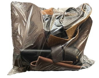 Full Grain Leather Scrap Bag Sold by the Pound – Full Grain Cowhide Remnants for Crafts, DIY & Workshop Use