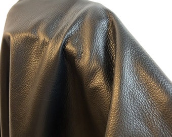 Black Nappa Leather Hide Tumble Grain Soft Genuine Skin Workshop Crafting 2.5oz | Handbag Upholstery Craft DIY
