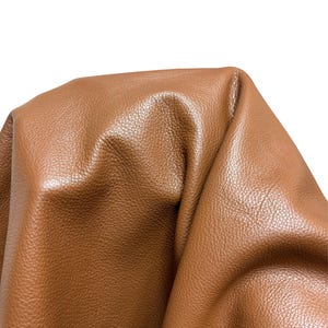 Cognac Leather Hide – Soft 2.5oz Aniline Genuine Cowhide Skin for Handbags, Upholstery, Crafts, Furniture, DIY Projects & Leatherworking