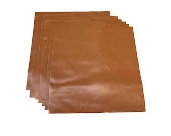 Smooth 12" x 12" Cowhide Leather Sheets Natural Pre Cut 12 by 12 Inch Fullgrain Cuttings for Arts & Crafts and DIY Workshop Crafting