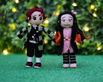 Hero Siblings Crochet Pattern – Demon Adventure–Inspired Amigurumi Dolls – PDF Tutorial