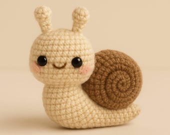 Crochet Snail Keychain Pattern PDF – Amigurumi Beginner Pattern – Cute Miniature Snail Plush – Easy DIY Digital Download