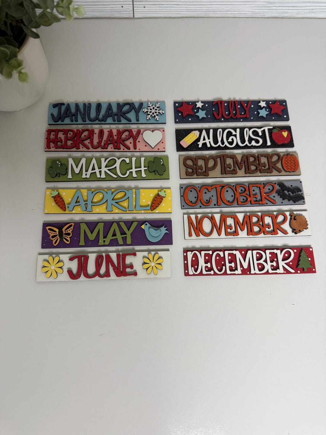 Interchangeable Monthly Sign Inserts | Laser Cut Wood Seasonal Decor ...