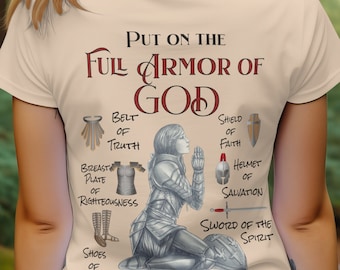 Camiseta Armadura de Dios: Ropa con versículos bíblicos cristianos