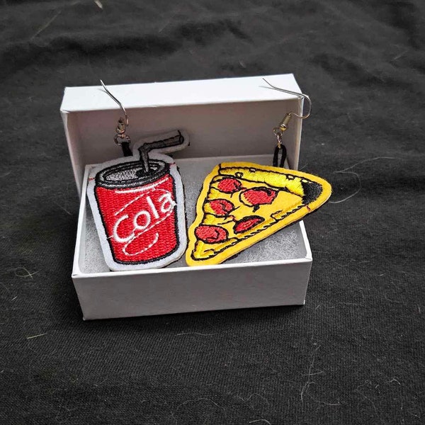 Soda and Pizza earrings