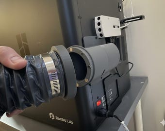 Bambu Lab P1S X1C Exhaust Hose Adapter, 90 Degree Magnetic Connector, Wall-Friendly, Vent Mod