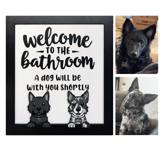 Funny Dog Bathroom Sign | 3D Puppy Decor | Dog Lover Gift