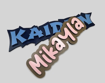Custom Wood Bubble Name Sign: Kids Room Decor