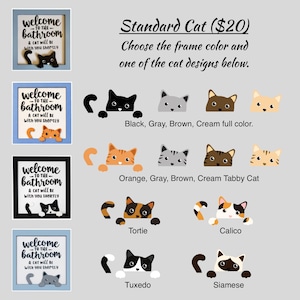 Whimsical Cat Bathroom Sign, Cat Lover, Wall Art, Handmade, Humorous Gift image 4