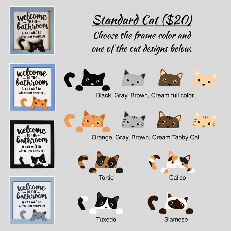 Whimsical Cat Bathroom Sign, Cat Lover, Wall Art, Handmade, Humorous Gift image 4