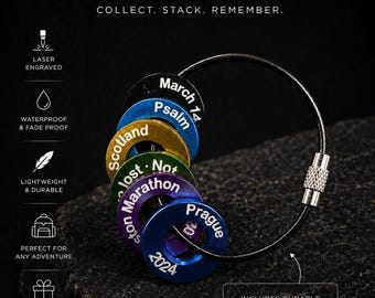 Custom Colored Travel Charms – Personalize with travel, dates, quotes, milestones - 10 Color Options, 2 sizes