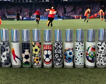 12 Soccer Printable Labels for Roller Bottles Made with Essential Oils | Digital Download |