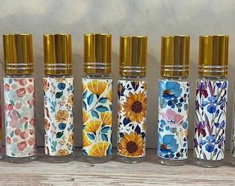Floral Printable Essential Oil Labels, Labels For Roller Bottles, Digital Download, Gift for Essential Oil Lovers, Essential Oil Labels