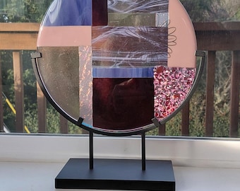 Modern Fused Glass Art Statement Piece