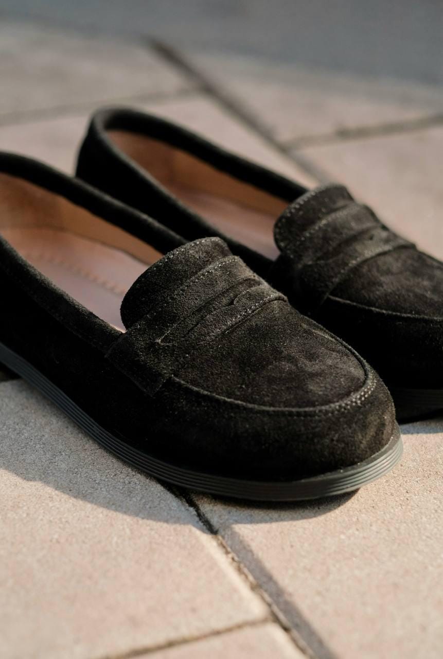 Penny loafer classic women black loafers, flat black women shoes, chunky loafers,