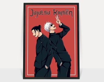 Jujutsu Kaisen poster/ anime wall print/manga art/anime poster/Satoru Gojo/Yuji Itadori/Jujutsu Kaisen print/Anime decor/Anime room decor