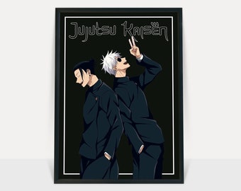 Jujutsu Kaisen poster/ anime wall print/manga art/anime poster/Satoru Gojo/Yuji Itadori/Jujutsu Kaisen print/Anime decor/Anime room decor
