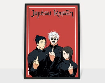 Jujutsu Kaisen poster/ anime wall print/manga art/anime poster/Satoru Gojo/Yuji Itadori/Jujutsu Kaisen print/Anime decor/Anime room decor