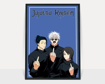 Jujutsu Kaisen poster/ anime wall print/manga art/anime poster/Satoru Gojo/Yuji Itadori/Jujutsu Kaisen print/Anime decor/Anime room decor